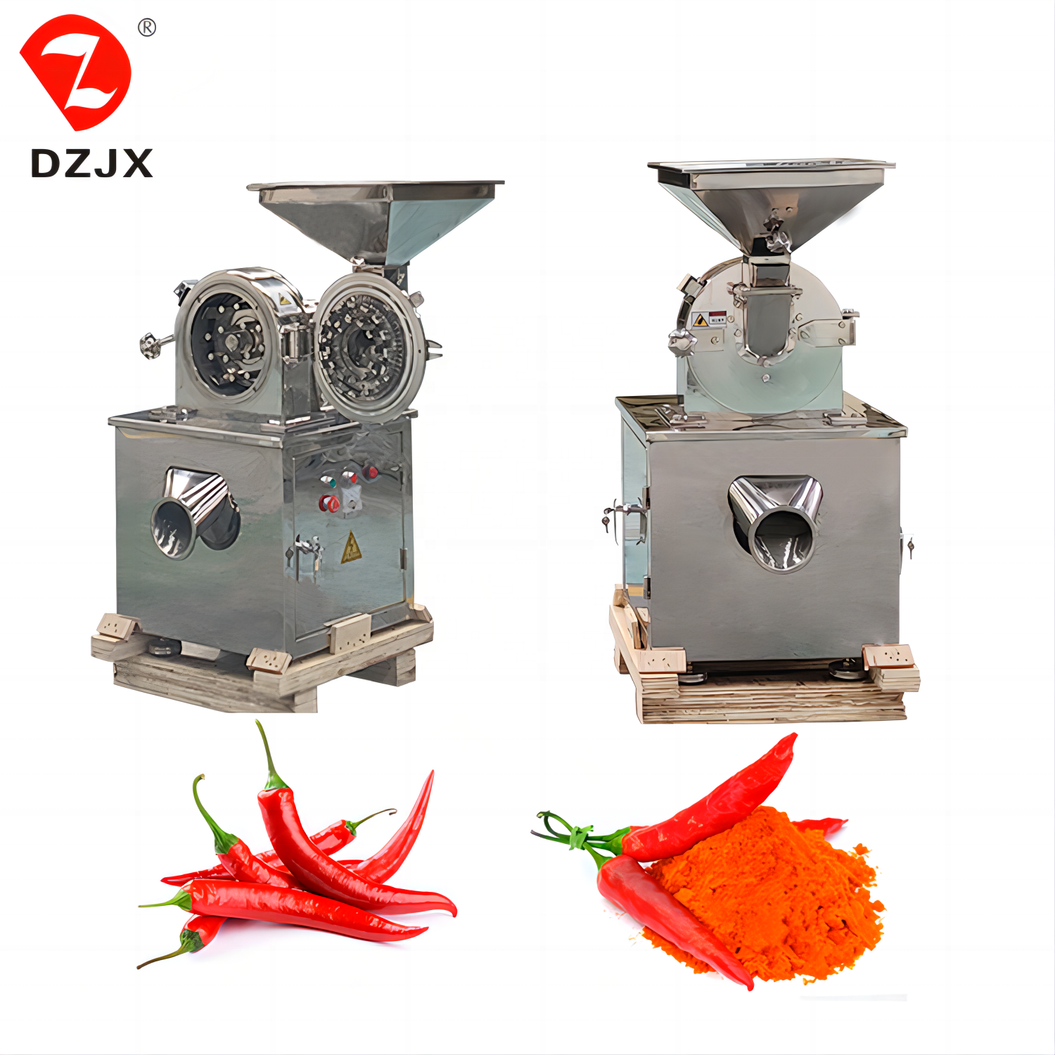 DZJX Food Grade Industrial Pulverizer With Dust Collector Moringa Leaves Grinding Machine Herbal Chili Turmeric Grinder Crusher