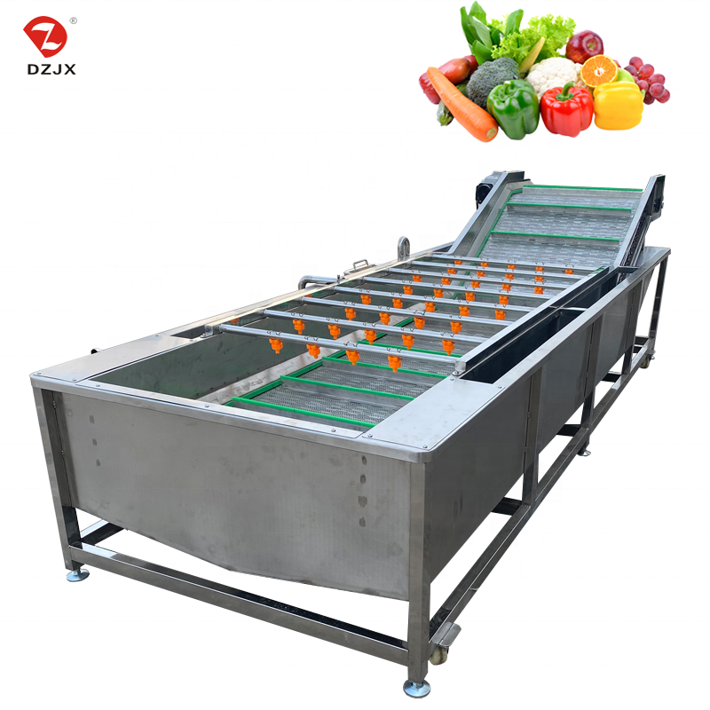 DZJX Industrial Commercial Bubble Coconut Fruit Washing Machine Celery Carrot Tomatoes Vegetable Cleaning Machine