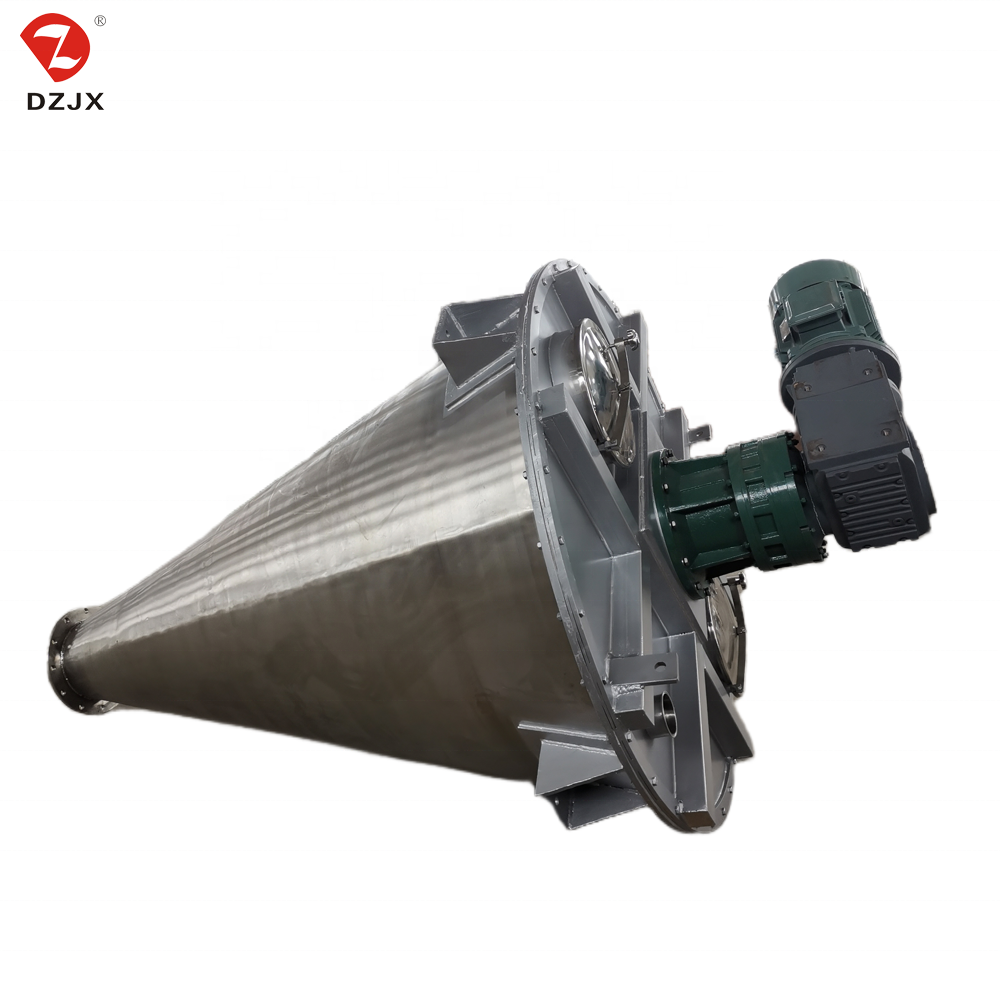 DZJX Stainless Steel dry Powder Double Screw Cone Shaped Mixer Single Spiral Conical Vacuum Ribbon Mixer