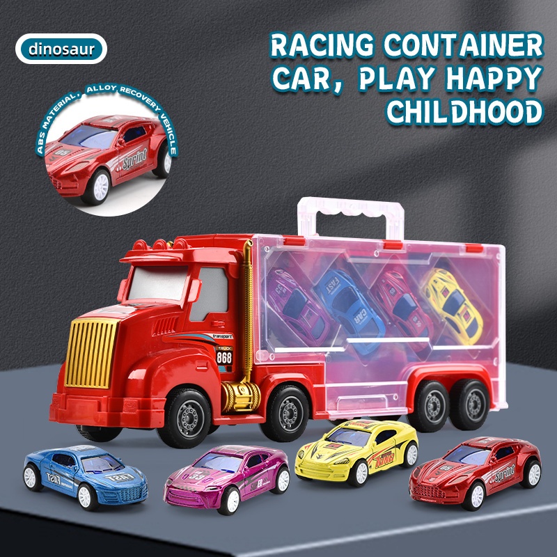 Transport Car Toy Car Toys Die Cast Carrier Truck Vehicles Toy Storage Gift Box Portable  for Boys and Girls age 3-10 yrs