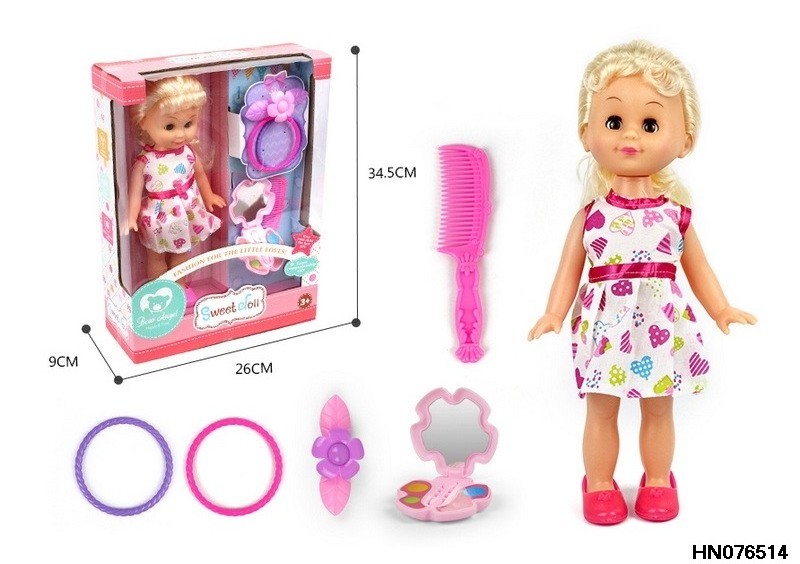 Hot Popular  14 inch Muneca De Juguete plastic beauty set For Sale Dolls For Kids Girl