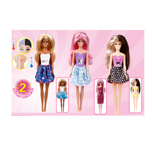 DIY 11.5 inch Hairstyle Solid Body 6 Articulation Barby Surprise Box Beauty Doll Change Color Toys Set