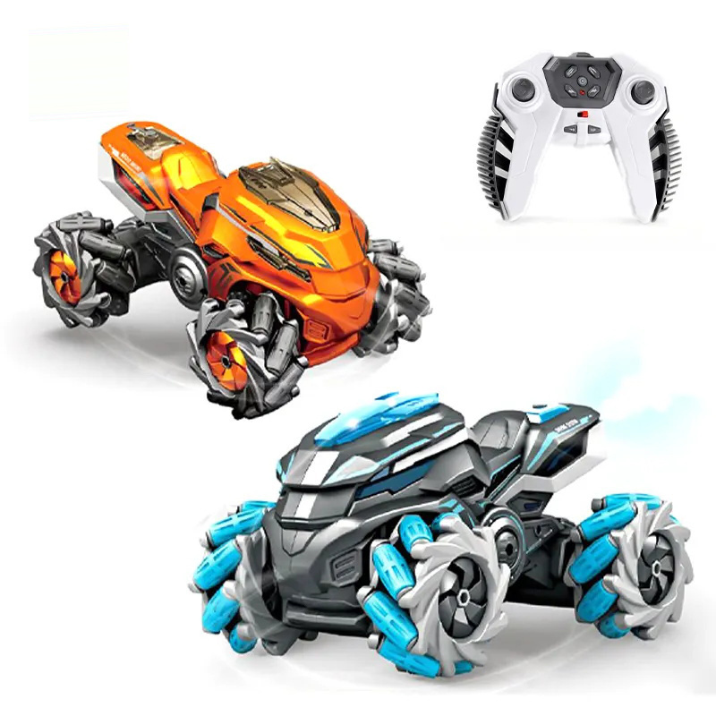 2.4G  Rc Vehicle Remote Control Electric Car Spray Light Remote Control Stunt Car Motorcycle hobby toys