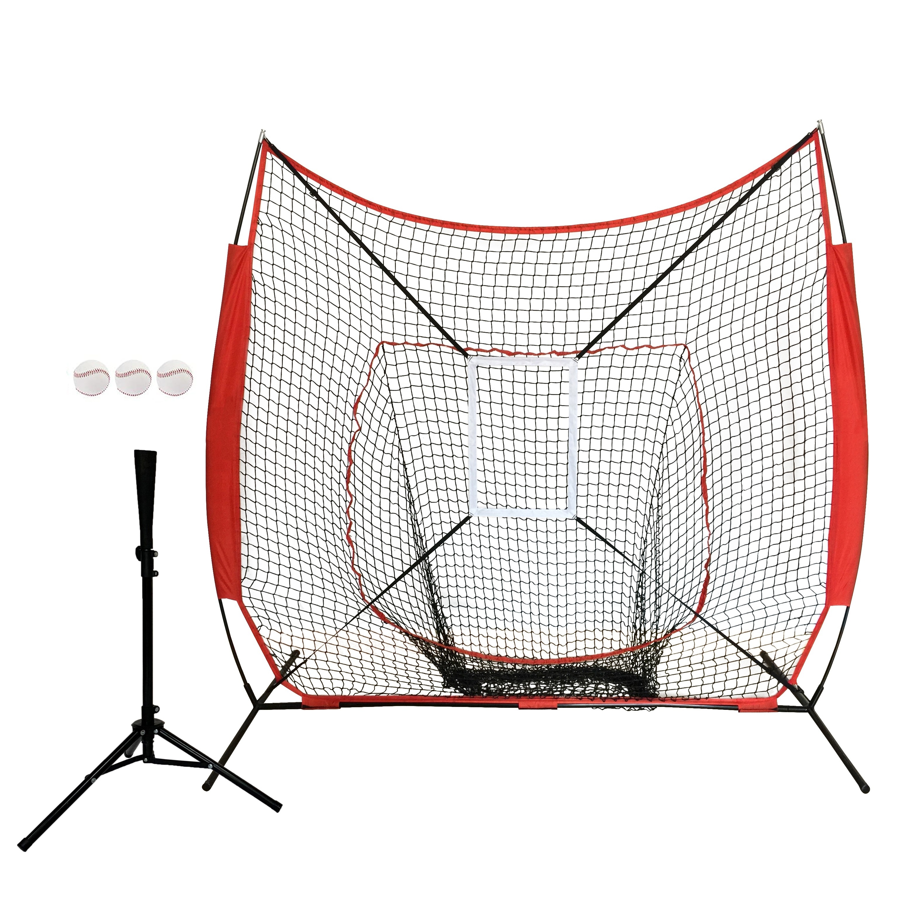 7ft Portable High Quality Custom Softball Practice Net Baseball Hitting Net with Tee and Practice Balls