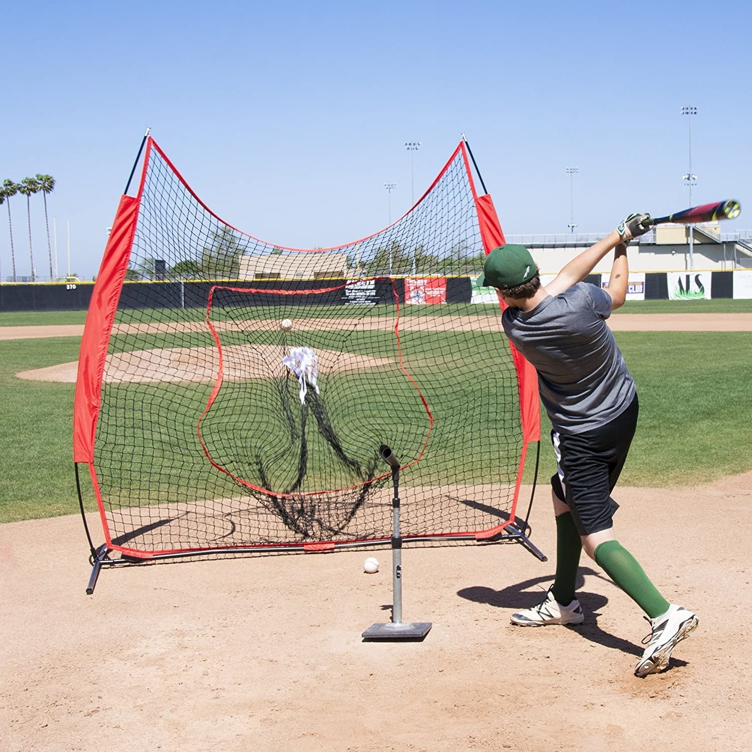 7ft Portable High Quality Custom Softball Practice Net Baseball Hitting Net with Tee and Practice Balls