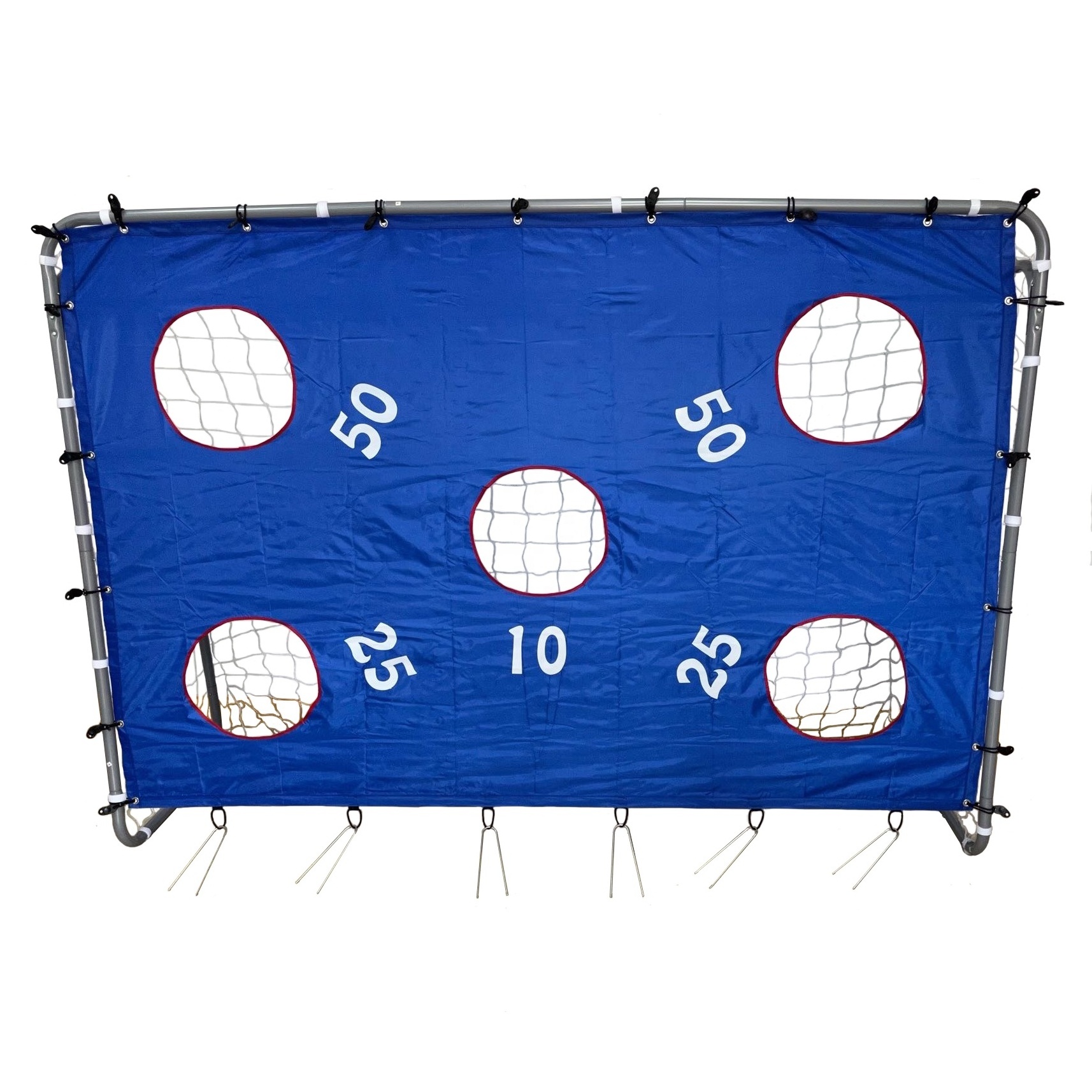 Portable Kids Practice Football Goal Steel Frame Soccer Goal Net With Target