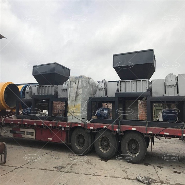 Heavy Duty Car Tires Shredder for Recycling Double Shaft Shredder with Round Screen