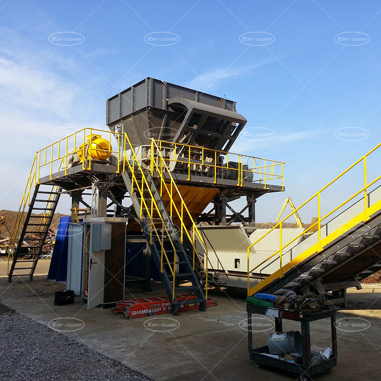 Scrap Metal Double Shaft Shredder Waste Glass Bottle Recycling Machine Waste Casting Aluminum Brass Iron Shredding Machine