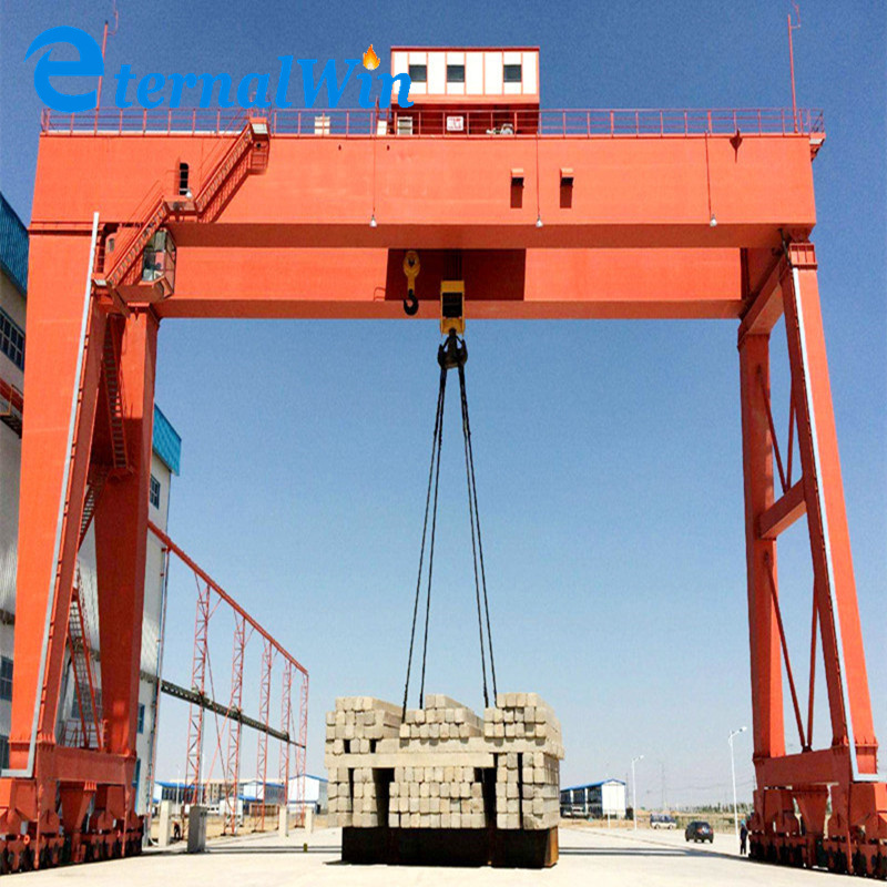 Rail track rubber tire ship to shore boat lifting double girder gantry cranes 20t 50 ton price