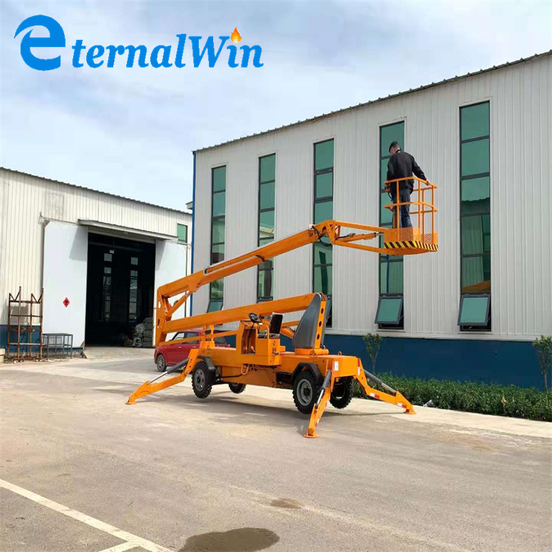 Cherry picker towable truck mounted self propelled articulating man lift boom 10m 18m price