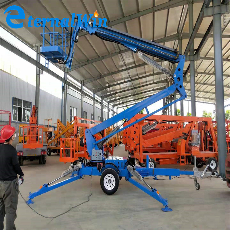 Cherry picker towable truck mounted self propelled articulating man lift boom 10m 18m price