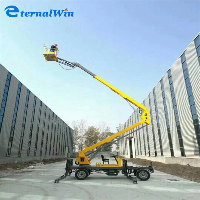 Towable hydraulic articulated towable boom lift cherry picker with CE