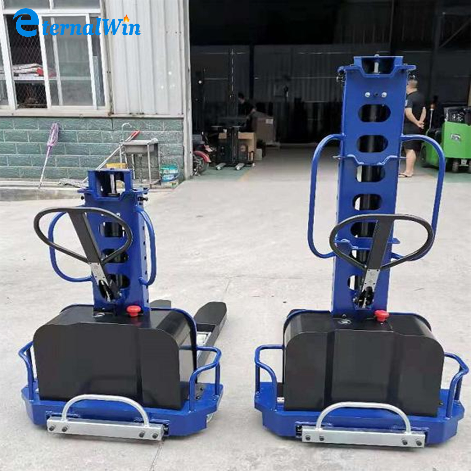 China Price Pallet Stacker Lift Truck 1.5 Ton Automatic Full Walki Straddle Semi Forklift Electric Stacker