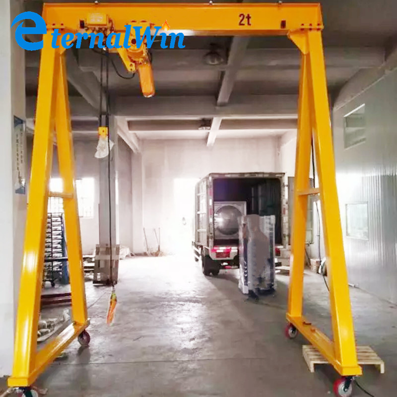 Small running used electric manual portable gantry crane with cable trolley hoist 4ton price