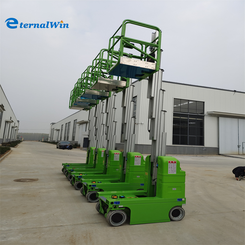 Portable Aerial Work Platform Lift Single Double Mast  Hydraulic Aerial Work Platform