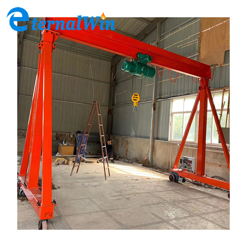 Small running used electric manual portable gantry crane with cable trolley hoist 4ton price