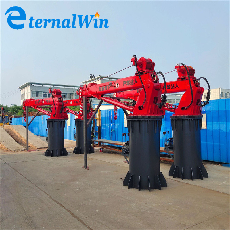 High Quality 10 Ton Telescopic Pontoon Crane Floating Crane Deck Crane On Barge