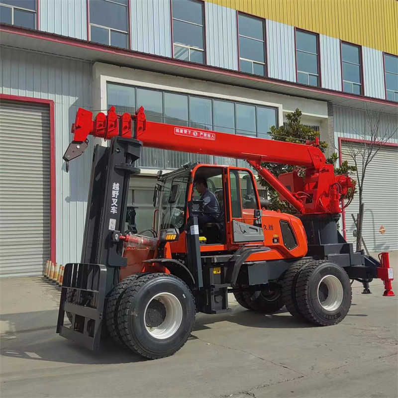 3.5 Ton  5 Ton 4X4 4WD Fully Hydraulic Mini Small Forklift Truck Rough Terrain Forklift crane