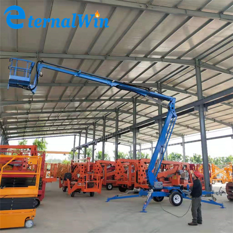 Articulating manlift tracked small cherry picker spider boom lift 10m 14m price