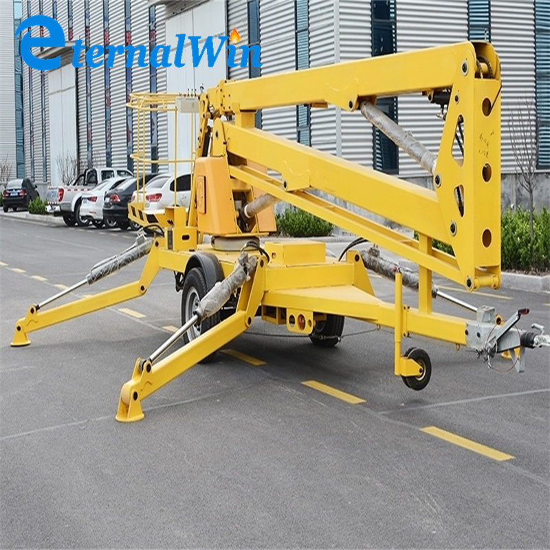 Articulating manlift tracked small cherry picker spider boom lift 10m 14m price