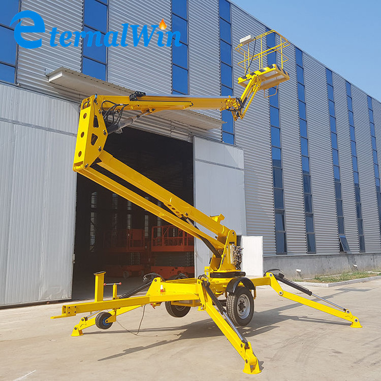 12m Height 200kg Load Capacity Hydraulic Boom Lift Man Lift Window Cleaning Crane