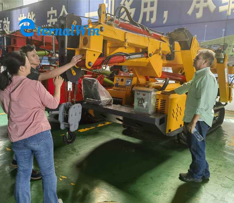 Electric Mobile Micro Crawler Crane 1 2 3 5 8 12 Ton Telescopic Boom Small Hydraulic EPA Engine Battery Mini Spider Crane Price