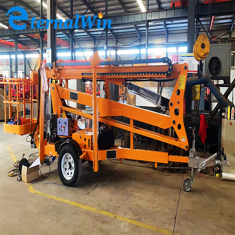 Articulating manlift tracked small cherry picker spider boom lift 10m 14m price