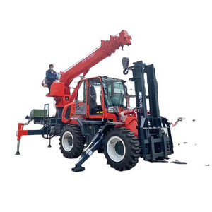 3.5 Ton  5 Ton 4X4 4WD Fully Hydraulic Mini Small Forklift Truck Rough Terrain Forklift crane