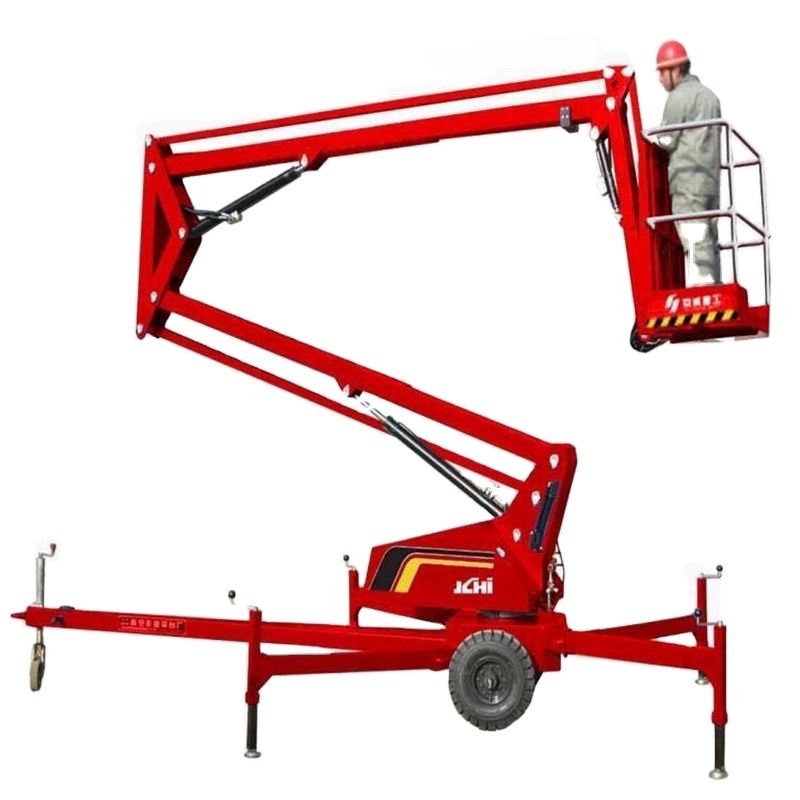 Towable hydraulic articulated towable boom lift cherry picker with CE