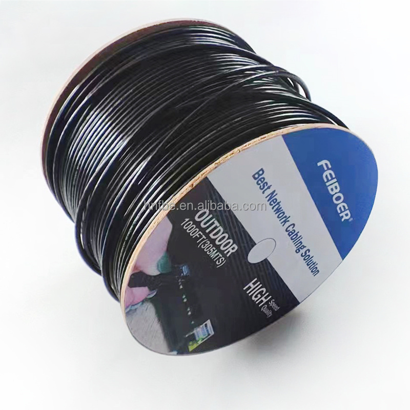 Network Cable Cat5e 24AWG 305M BC CCA Conductor PVC Blue Gray Black Jacket Lan Cable CAT5e