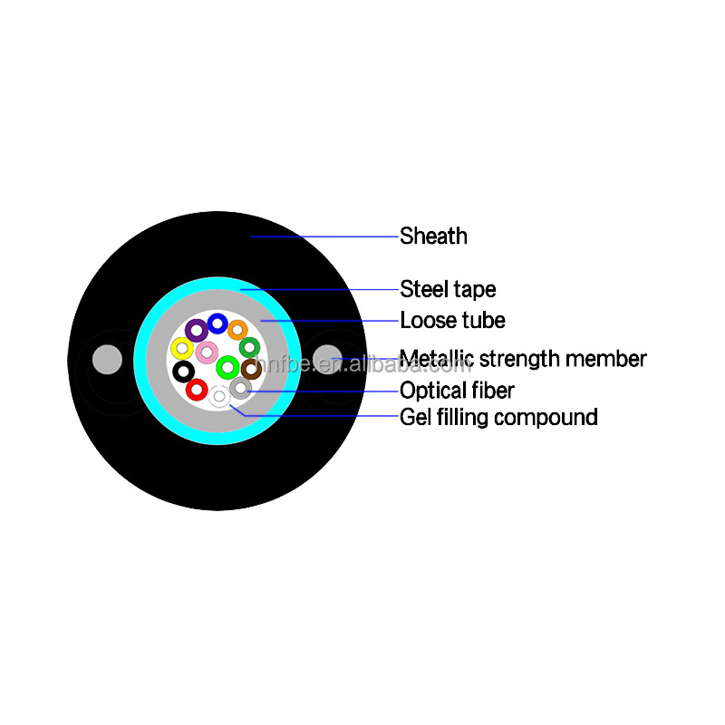Factory Price 12 4 Core 1km 2km 5km g657a fiber indoor outdoor ftth drop cable GYXTW fiber optical cable