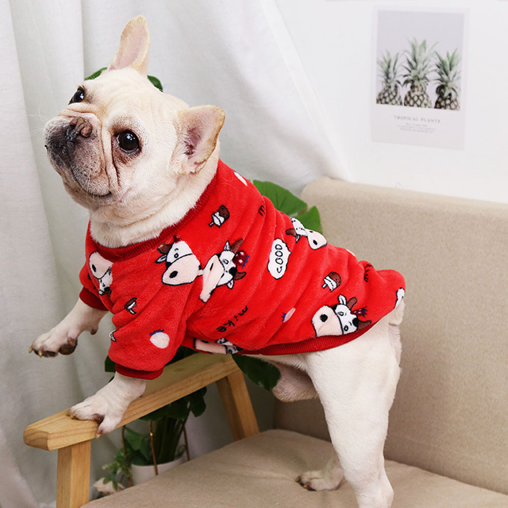 Cute Print Small Dog Hoodie Coat Winter Warm Pet Clothes for French Bulldog Sweatshirt Shi-Tzu Puppy Dog Cat Pet JacketClothing