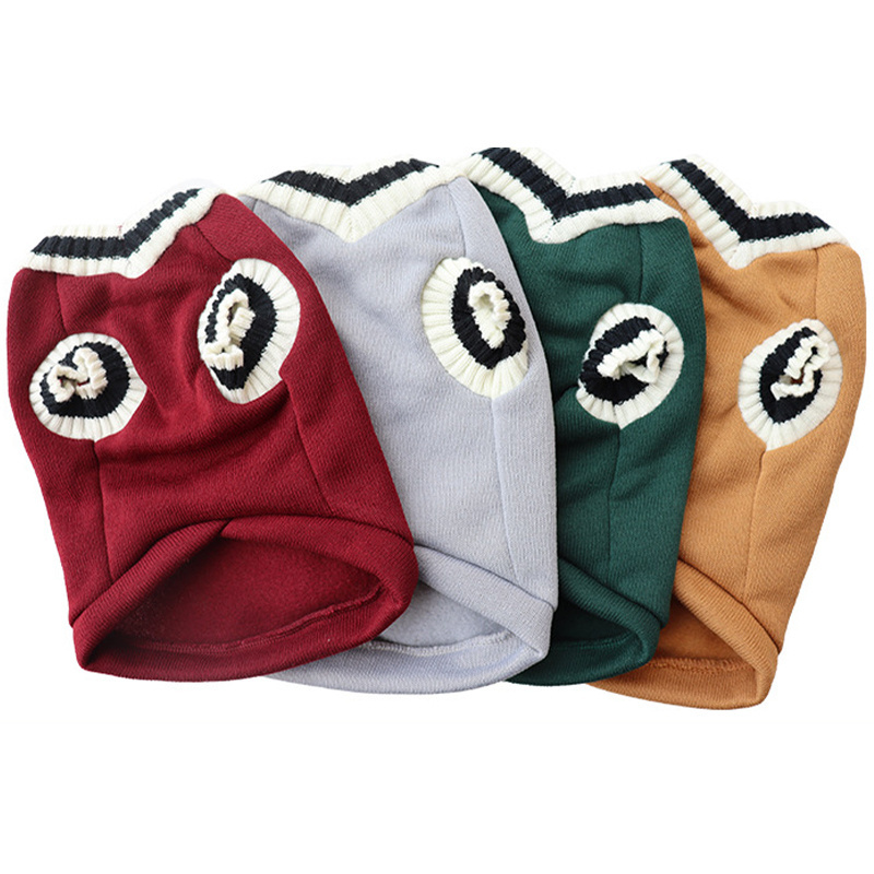 College Style Pet Dog Sweater Winter Warm Dog Clothes for Small Medium Dogs Puppy Cat Vest Chihuahua French Bulldog Yorkie Coat