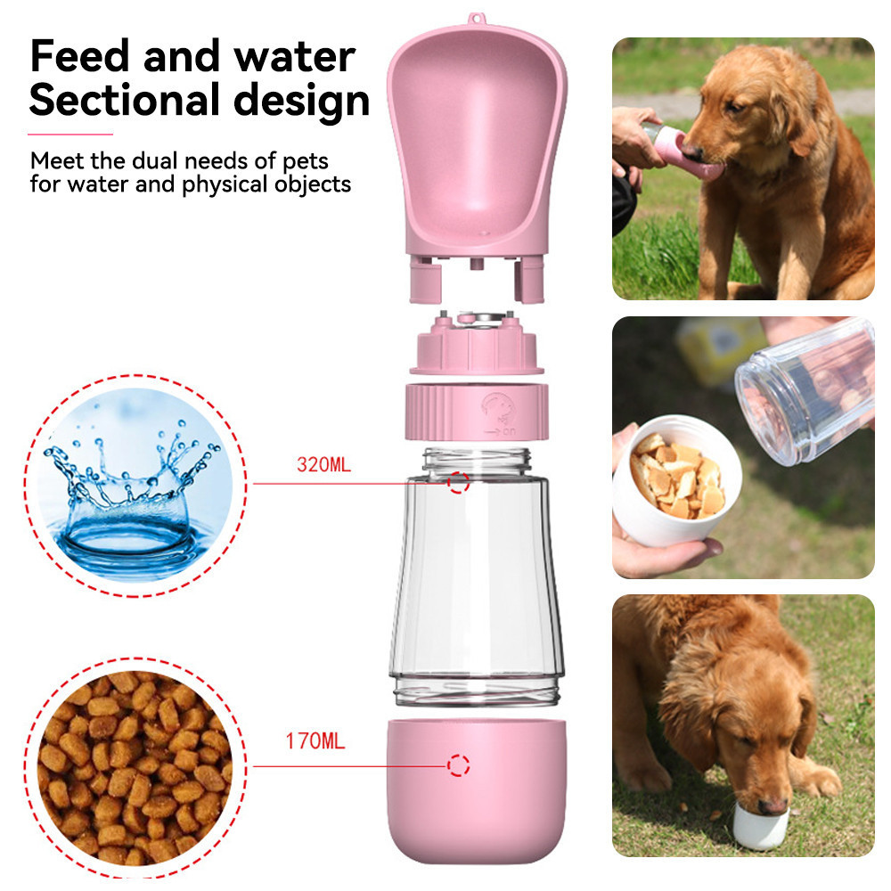 Portable Dog Water Bottle Outdoor Walking Puppy Pet Travel Water Bottle Pet Drinking Bowl Dog Supplies