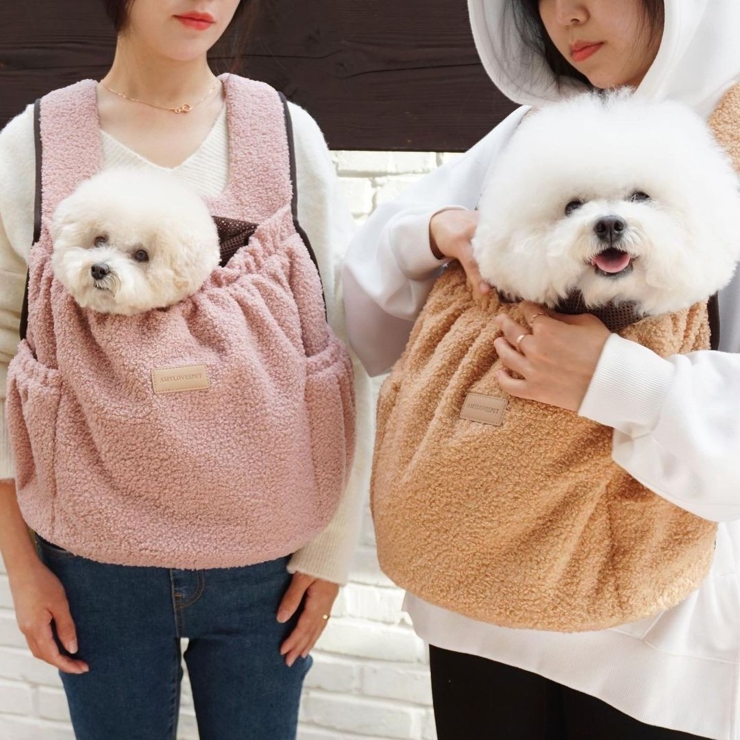 Winter Fleece Cute Custom Styles Small Chihuahua Yorkshires Travel Handbags Pet Accessories Dog Backpack Carrier