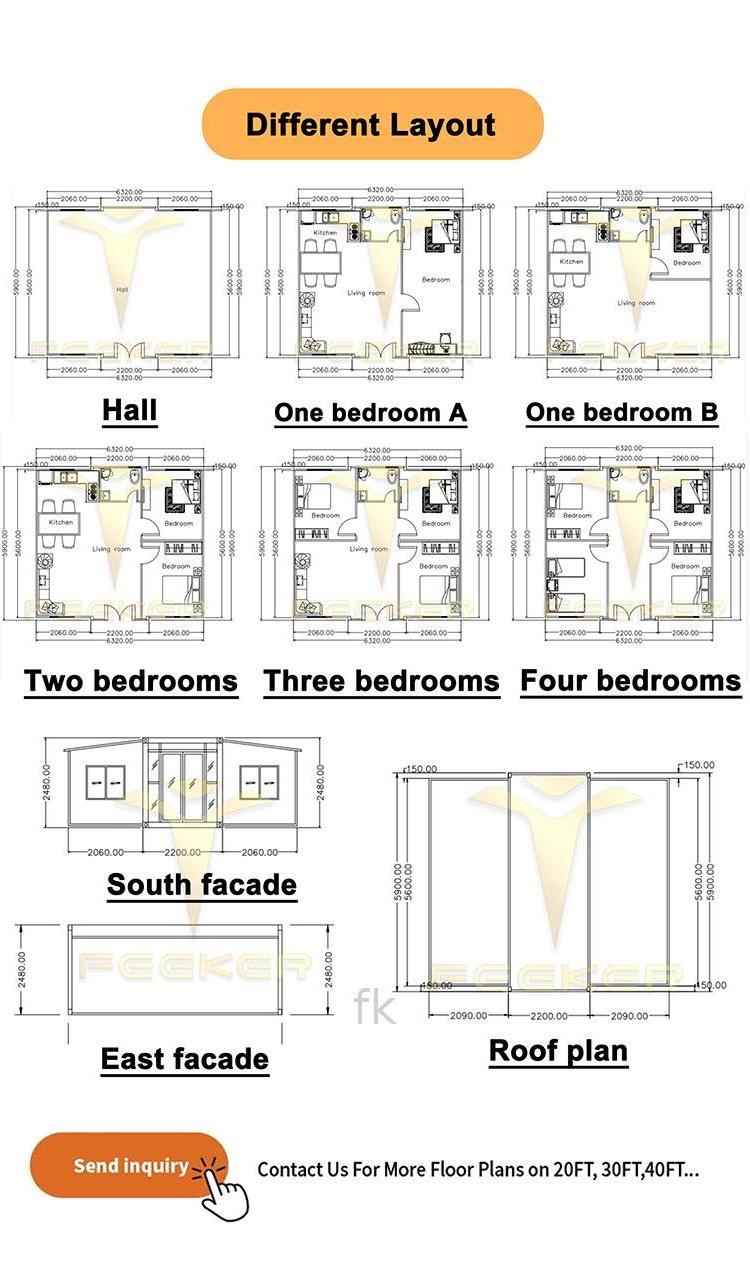 Villa Modular Luxury Expandable Sheds Storage Outdoor Houses 2 Bed Room Prefab House An Ti Earthquake