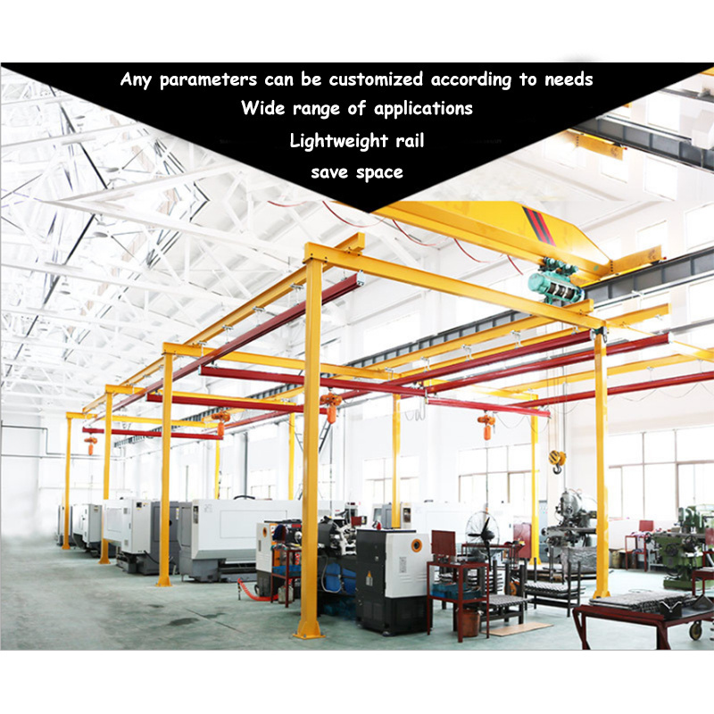 Hot sale 500 kg 1000 Kg 2 ton Double Girder suspension beam bridge kbk type flexible suspension rail eot model overhead crane