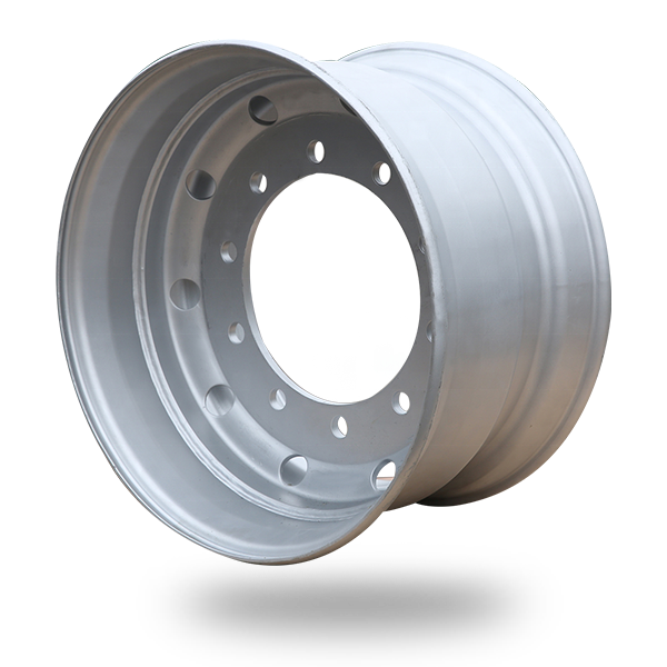 22 5 11 75 Truck Rims Manufacturer of Steel Wheels in China Silver OEM Sliver Color Material Origin Bolt Type Size Tyre Disc