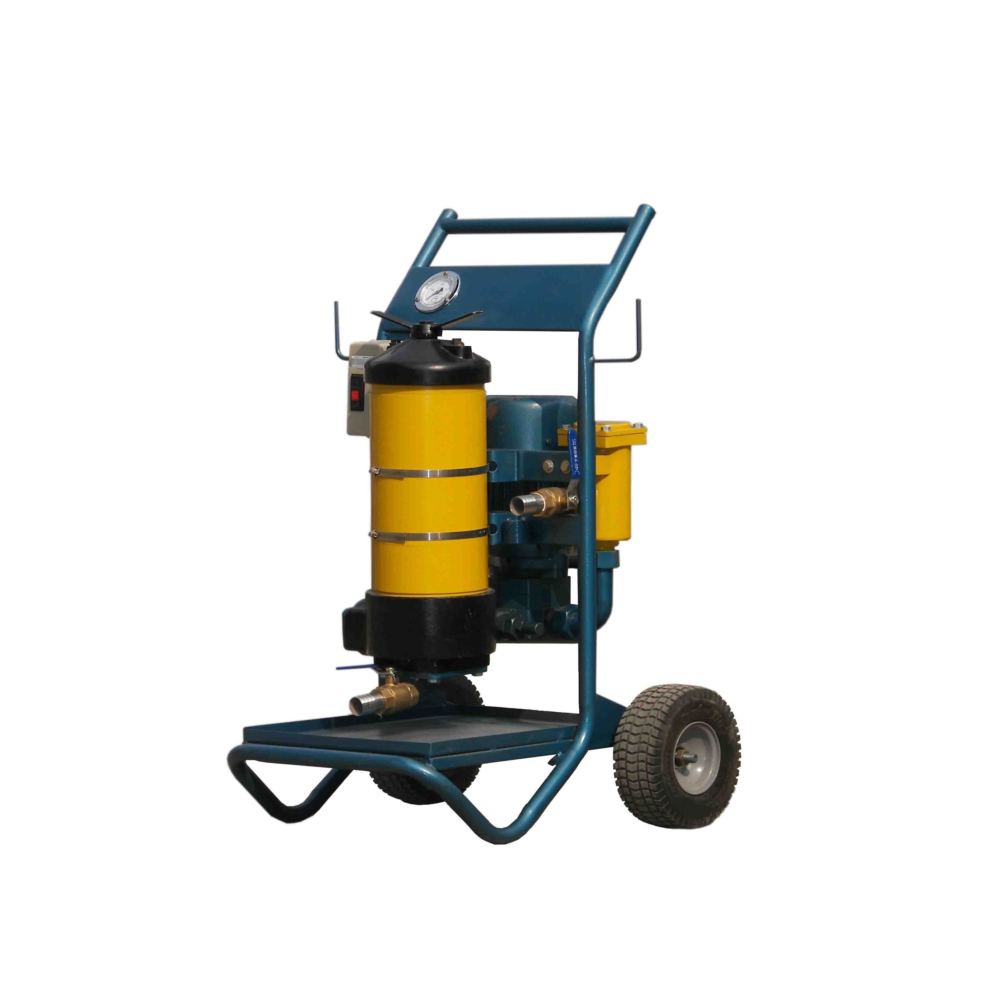 LYC-150A mobile oil filter removes solid particles from the oil through bypass filtration