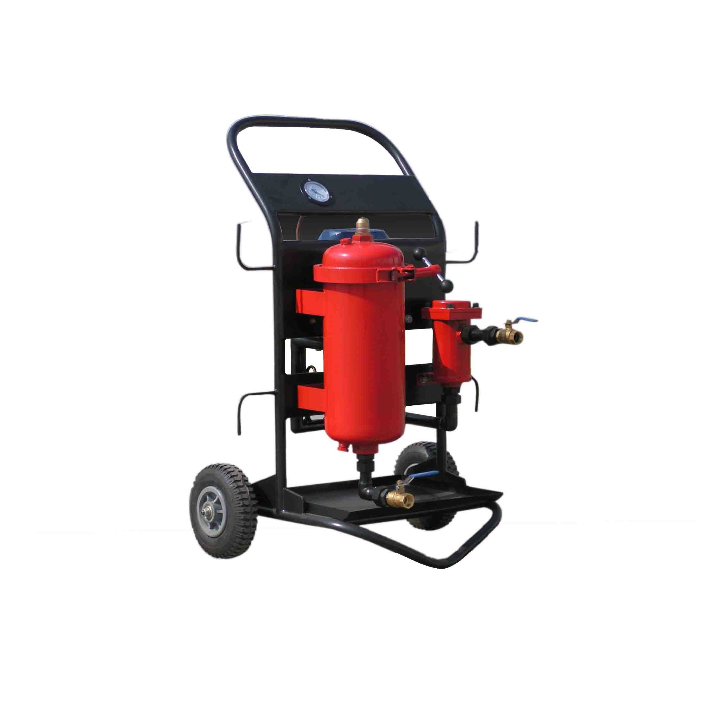 LYC-150A mobile oil filter removes solid particles from the oil through bypass filtration