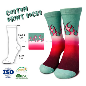 Wholesales custom logo design blank sock men fashion 3d printing digital sublimation  socks