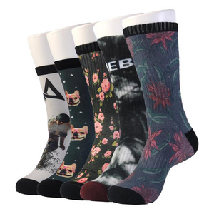 Custom logo design fashion colorful sublimation socks with high quality