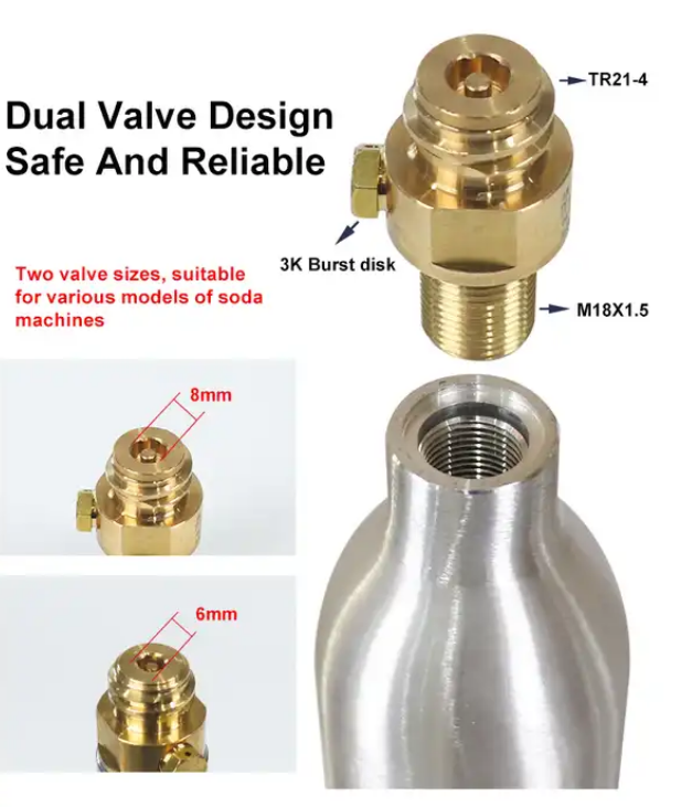 Competitive Hot Product Soda Co2 Gas Cylinder 0.6L 166.6Bar Aluminum TPED Food Grade Co2 Cylinder Co2 Tank