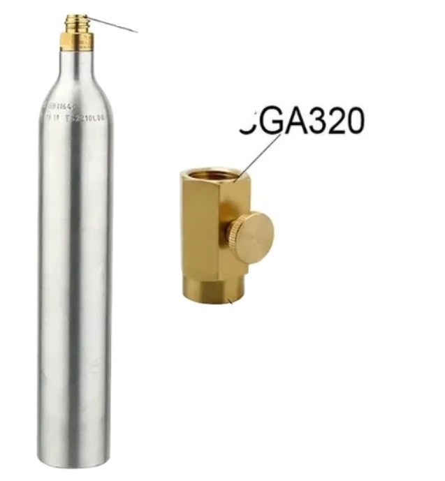 CO2 Cylinder with Food grade 425g co2 gas used for 60L Beverage Soda Maker Machine disposable co2 cylinder