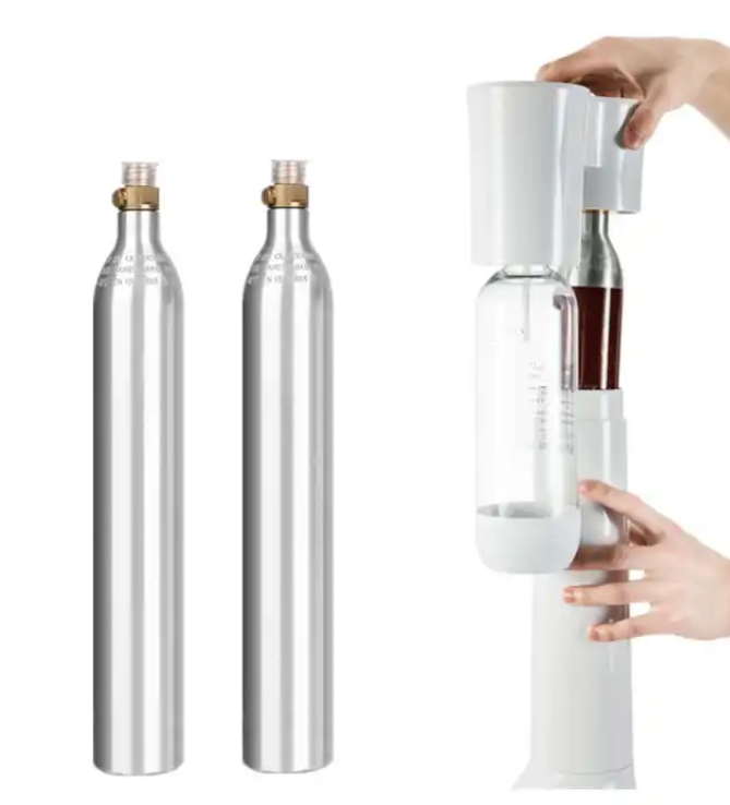 Competitive Hot Product Soda Co2 Gas Cylinder 0.6L 166.6Bar Aluminum TPED Food Grade Co2 Cylinder Co2 Tank