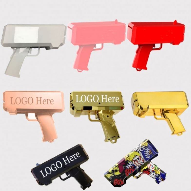 Hot sell toys gun customized Metallic Gold money gun chrome money spray super gun Cash Cannon Make It Rain Money