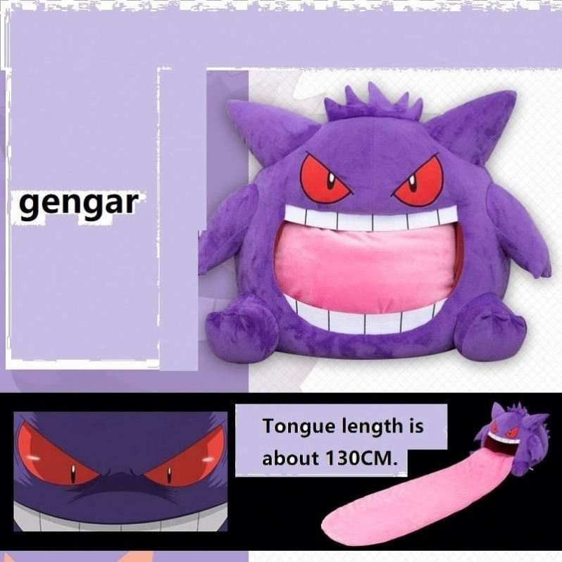 Anime Poke-mon Gengar Plush Doll Toys Sleeping Blanket Pillow OEM GP 1pc/pp Bag Unisex Toys for Loo Pretty Gift PP Cotton 2pcs