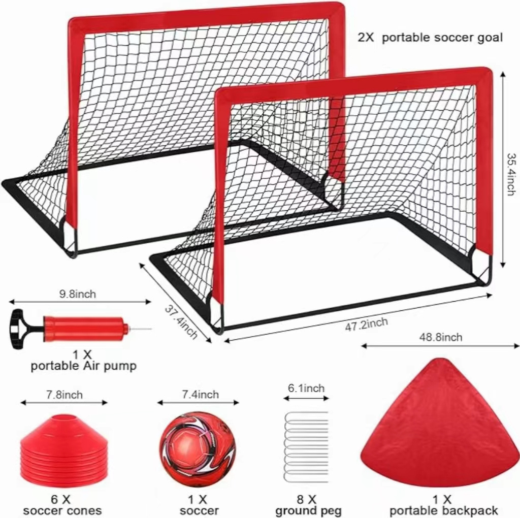 Kids Soccer Goal for Backyard Set - 2 Toddler Soccer Nets Training Equipment, Soccer Ball