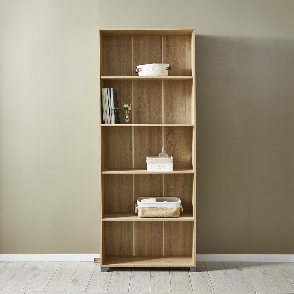 Modern  Comic Open Shelves Book Cases With OAK Colour Wooden Furniture Book Cases Bookshelf