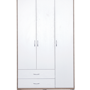 HUINAN New Design 120 cm 3 Door 2 Drawers Melamine Wooden Wall bedroom wardrobe closet Organizer Wardrobe Closet